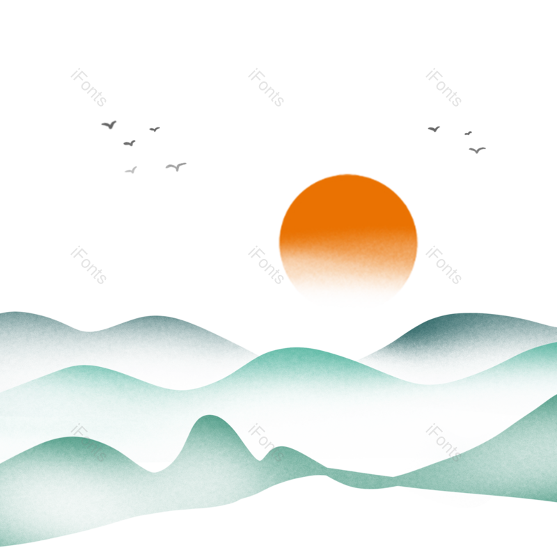 水墨图片,中国风元素,风景素材PNG,风景插画免抠素材
